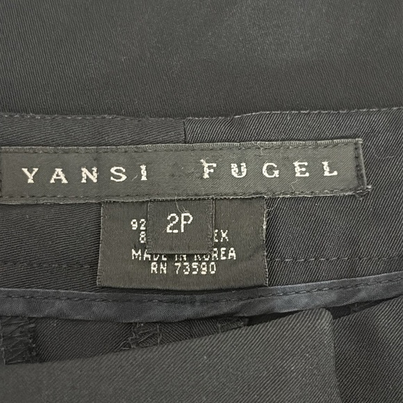 Yansi Fugel Slim Leg Dress Office Career Pants in Black - Size 2 Petite - Picture 3 of 6